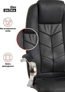 Krzesło biurowe Mebel Elite Fotel Gabinetowy MILO Czarny Ekoskóra do Biurka Nowoczesny Loft 12
