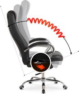 Krzesło biurowe Mebel Elite Fotel Gabinetowy MILO Czarny Ekoskóra do Biurka Nowoczesny Loft 13