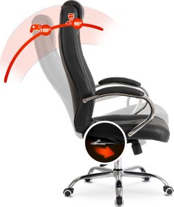 Krzesło biurowe Mebel Elite Fotel Gabinetowy MILO Czarny Ekoskóra do Biurka Nowoczesny Loft 14