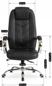 Krzesło biurowe Mebel Elite Fotel Gabinetowy MILO Czarny Ekoskóra do Biurka Nowoczesny Loft 15