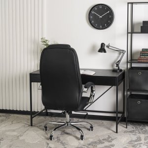 Krzesło biurowe Mebel Elite Fotel Gabinetowy MILO Czarny Ekoskóra do Biurka Nowoczesny Loft 5