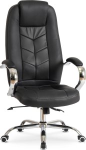Krzesło biurowe Mebel Elite Fotel Gabinetowy MILO Czarny Ekoskóra do Biurka Nowoczesny Loft 6