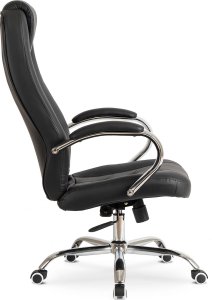 Krzesło biurowe Mebel Elite Fotel Gabinetowy MILO Czarny Ekoskóra do Biurka Nowoczesny Loft 9