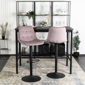Mebel Elite Krzesło Barowe Tapicerowane Hoker ARCOS 2 Różowe Welurowe Nowoczesne Glamour 1