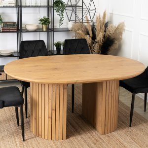 Mebel Elite Stół Okrągły Rozkladany z Lamelami CHARLES 120-160 cm Dąb Nowoczesny Loft 4