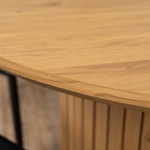Mebel Elite Stół Okrągły Rozkladany z Lamelami CHARLES 120-160 cm Dąb Nowoczesny Loft 7