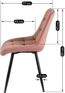 Mebel Elite Krzesło Tapicerowane do Jadalni RIO Różowe Welurowe Nowoczesne Loft 11