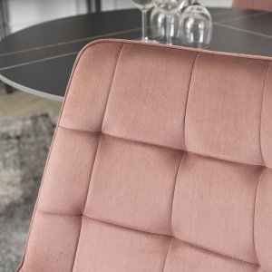 Mebel Elite Krzesło Tapicerowane do Jadalni RIO Różowe Welurowe Nowoczesne Loft 3