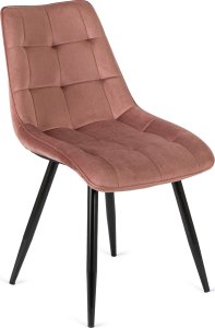 Mebel Elite Krzesło Tapicerowane do Jadalni RIO Różowe Welurowe Nowoczesne Loft 6