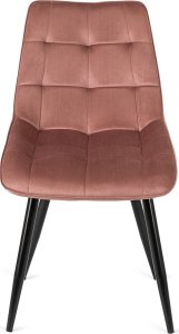 Mebel Elite Krzesło Tapicerowane do Jadalni RIO Różowe Welurowe Nowoczesne Loft 7