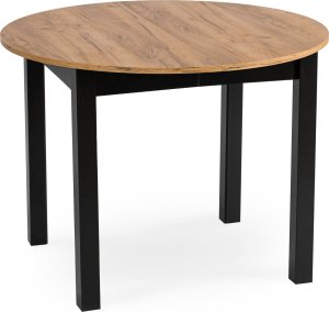 Mebel Elite Stół Okrągły Rozkładany JAMES 102-222 cm Dąb Craft/Czarny Nowoczesny Loft 11