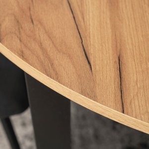 Mebel Elite Stół Okrągły Rozkładany JAMES 102-222 cm Dąb Craft/Czarny Nowoczesny Loft 8