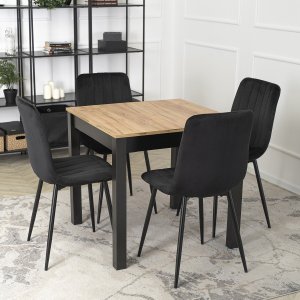 Mebel Elite Stół Kwadratowy Rozkładany BEN 80-200 cm Dąb Craft Nowoczesny Loft 1
