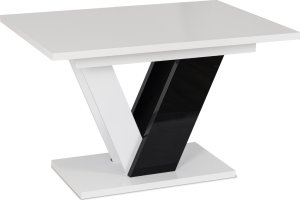 Mebel Elite Stół Prostokątny Rozkładany CLARK 120-160 cm Czarny/Biały Połysk Glamour 7