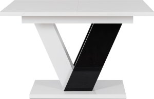 Mebel Elite Stół Prostokątny Rozkładany CLARK 120-160 cm Czarny/Biały Połysk Glamour 8