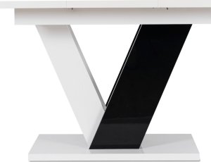 Mebel Elite Stół Prostokątny Rozkładany CLARK 120-160 cm Czarny/Biały Połysk Glamour 10