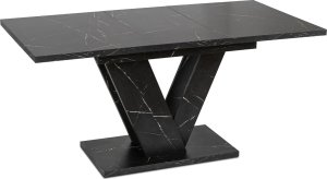 Mebel Elite Stół Prostokątny Rozkładany CLARK 120-160 cm Czarny Marmur Glamour 8