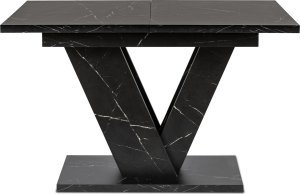 Mebel Elite Stół Prostokątny Rozkładany CLARK 120-160 cm Czarny Marmur Glamour 9