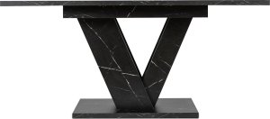 Mebel Elite Stół Prostokątny Rozkładany CLARK 120-160 cm Czarny Marmur Glamour 10