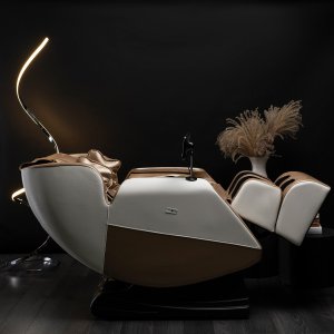 Mebel Elite Fotel Masujący RX ULTRA PRO MAX Wypoczynkowy Relaksacyjny Beżowy Ekoskóra Nowoczesny 11