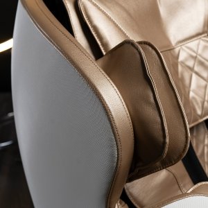 Mebel Elite Fotel Masujący RX ULTRA PRO MAX Wypoczynkowy Relaksacyjny Beżowy Ekoskóra Nowoczesny 14