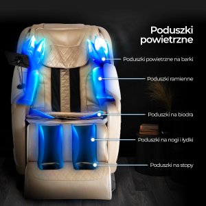 Mebel Elite Fotel Masujący RX ULTRA PRO MAX Wypoczynkowy Relaksacyjny Beżowy Ekoskóra Nowoczesny 3