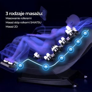 Mebel Elite Fotel Masujący RX ULTRA PRO MAX Wypoczynkowy Relaksacyjny Beżowy Ekoskóra Nowoczesny 4