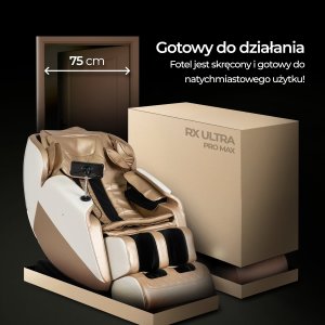 Mebel Elite Fotel Masujący RX ULTRA PRO MAX Wypoczynkowy Relaksacyjny Beżowy Ekoskóra Nowoczesny 9