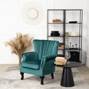 Mebel Elite Fotel Uszak Wypoczynkowy MALLO Zielony Welurowy Nowoczesny Glamour 1