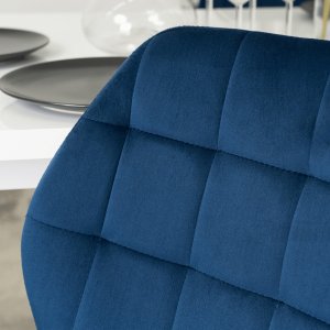 Mebel Elite Krzesło Tapicerowane do Jadalni LUCKY Granatowe Welurowe Nowoczesne Loft 5