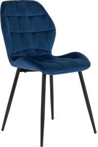 Mebel Elite Krzesło Tapicerowane do Jadalni LUCKY Granatowe Welurowe Nowoczesne Loft 6