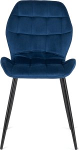 Mebel Elite Krzesło Tapicerowane do Jadalni LUCKY Granatowe Welurowe Nowoczesne Loft 7