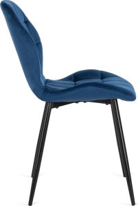 Mebel Elite Krzesło Tapicerowane do Jadalni LUCKY Granatowe Welurowe Nowoczesne Loft 8
