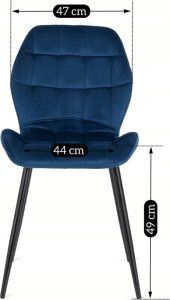 Mebel Elite Krzesło Tapicerowane do Jadalni LUCKY Granatowe Welurowe Nowoczesne Loft 10