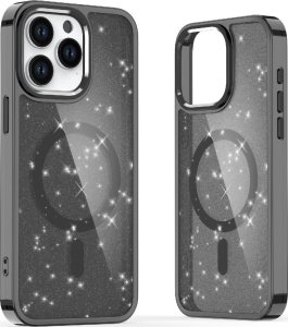 Hurtel Etui Glitter Case MagSafe na iPhone 16 Pro Max - czarne z brokatem 1