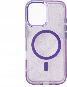 Hurtel Etui Glitter Case MagSafe na iPhone 16 - fioletowe z brokatem 1