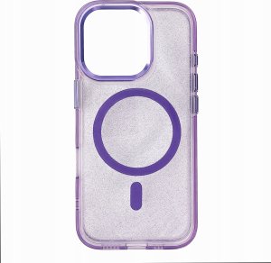 Hurtel Etui Glitter Case MagSafe na iPhone 16 Pro - fioletowe z brokatem 1