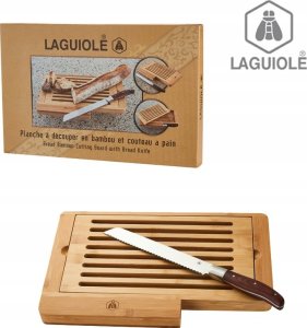 Deska do krojenia Laguiole Tradition Laguiole Brotschneidebrett braun mit Brotmesser 1