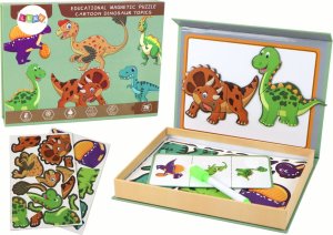 LeanToys Edukacyjny Zestaw Puzzli Magnetycznych Z Motywem Dinozaurów 1