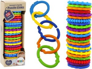 LeanToys Bransoletki Sensoryczne Dla Niemowlaka Kolorowe 24 Sztuki 1