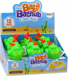 LeanToys Zabawka Do Kąpieli Nakręcana Pływająca Żaba Zielona 3