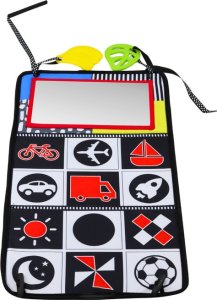 LeanToys Dwustronna Mata Składana Z Lustrem Gryzaki Szeleszcząca Książeczka 4