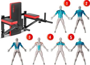 Neo-Sport Drążek do dipów na ścianę NS-320 10