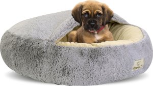 AIO Legowisko Shaggy Fluffy z daszkiem jasnoszare o średnicy 60cm 2