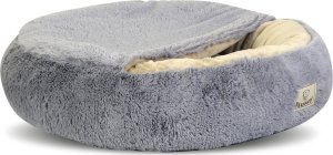 AIO Legowisko Shaggy Fluffy z daszkiem jasnoszare o średnicy 60cm 4