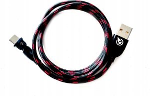 Kabel USB . YANOSIK KABEL TYP-C ROTATE CZARNY/CZERONY + LOGO 1