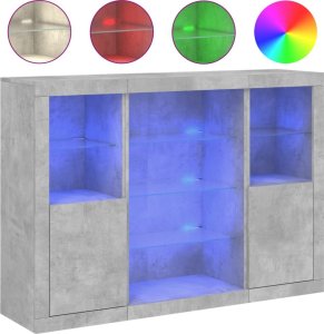 vidaXL Szafki z oświetleniem LED, 3 szt., szarość betonu 2