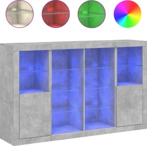 vidaXL Szafki z oświetleniem LED, 3 szt., szarość betonu 2