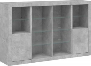 vidaXL Szafki z oświetleniem LED, 3 szt., szarość betonu 5