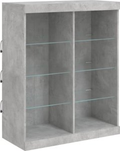 vidaXL Szafki z oświetleniem LED, 3 szt., szarość betonu 8